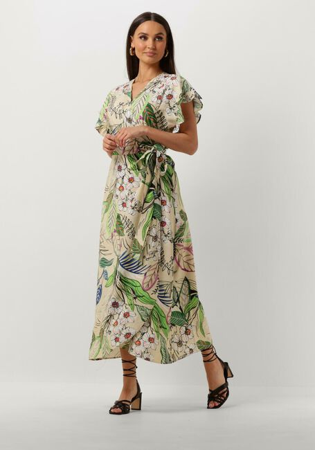 Zand JANSEN AMSTERDAM Maxi jurk WB566 PRINTED WRAP LONG DRESS - large