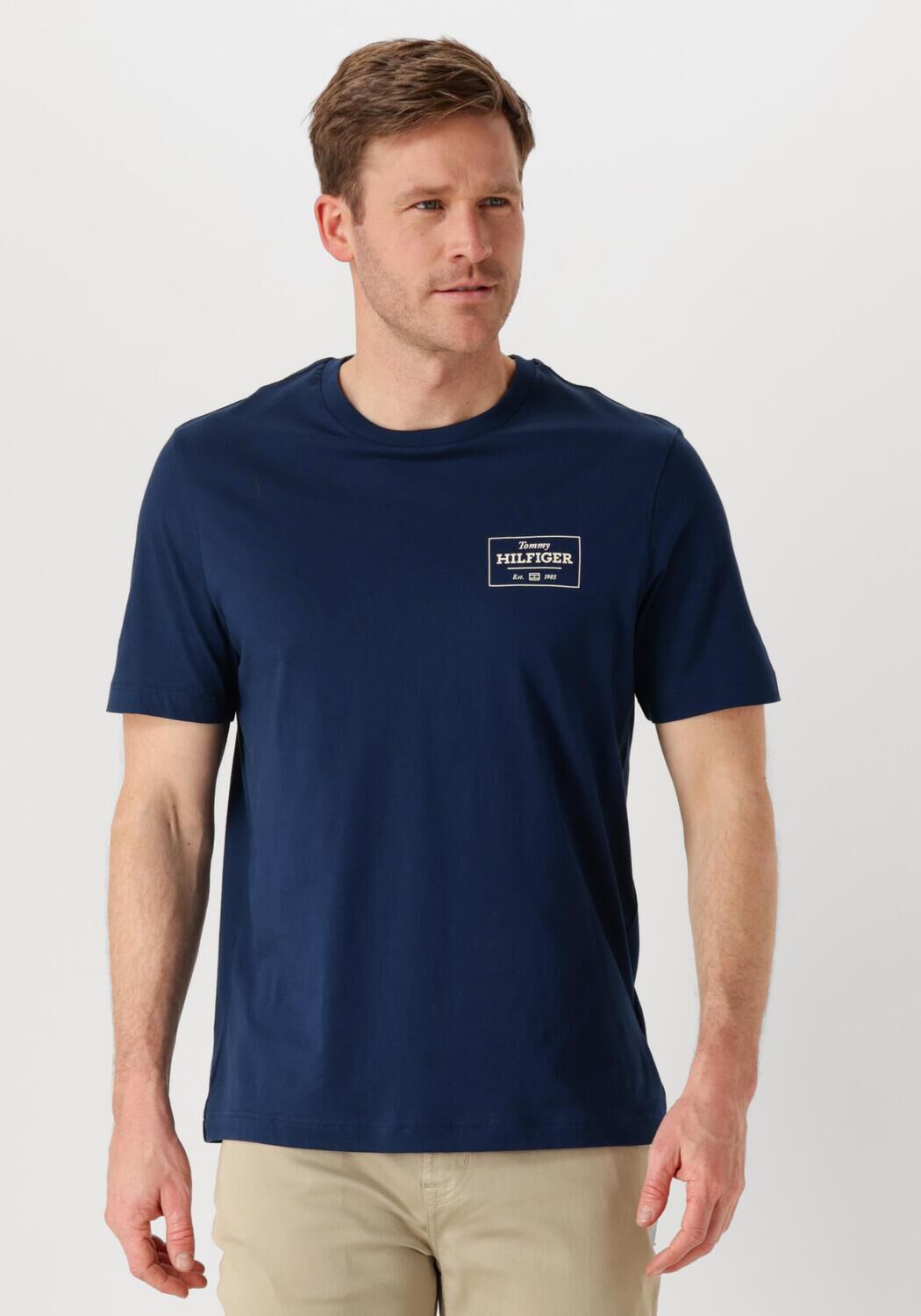 TOMMY HILFIGER Heren Polo's & T-shirts Monotype Printed Label Tee Blauw