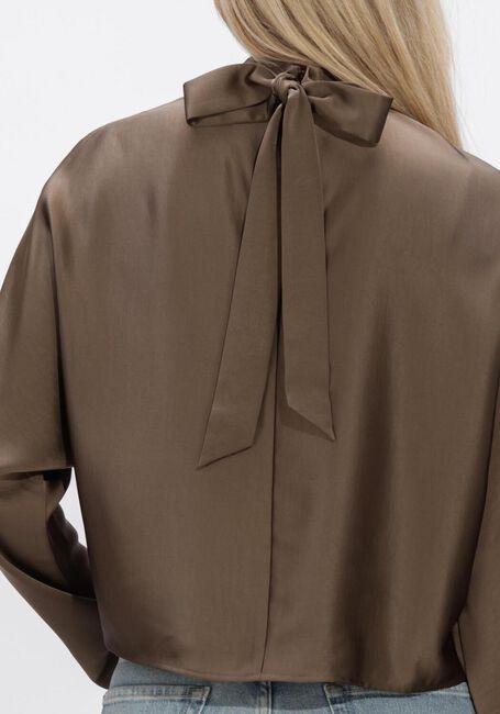 Grijze DANTE6 Blouses LORELLE SATIN BOW TOP - large