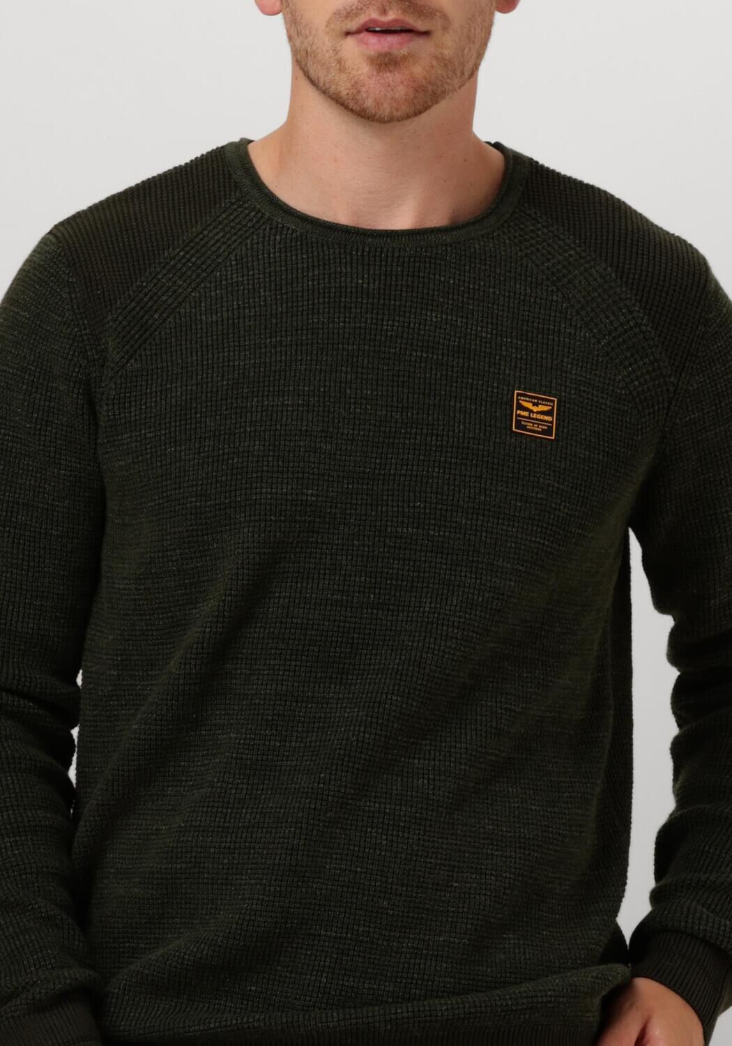 PME LEGEND Heren Truien & Vesten R-neck Cotton Rib Melee Knit Groen