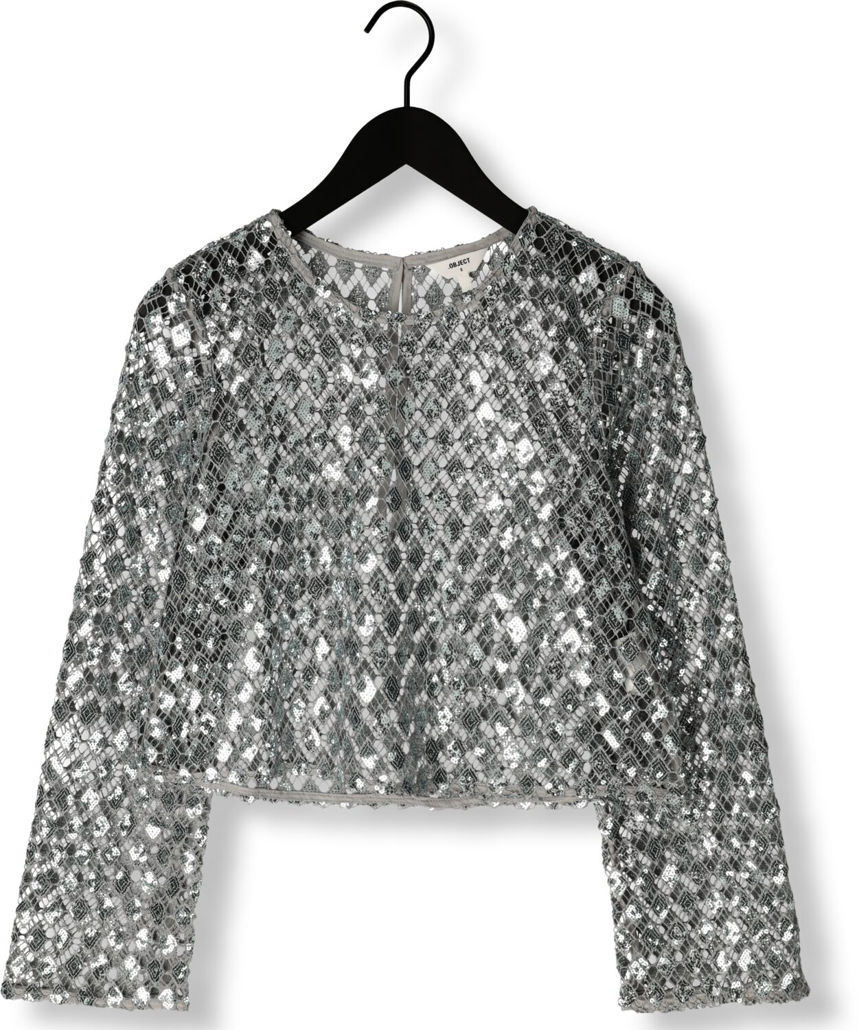 OBJECT Dames Tops & T-shirts Objgitte Lo L s Top 136 Zilver