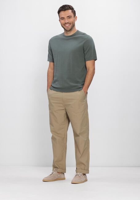 Groene SELECTED MEN Polo / T-shirt SLHTORINO SS KNIT CREW NECK  NOOS - large