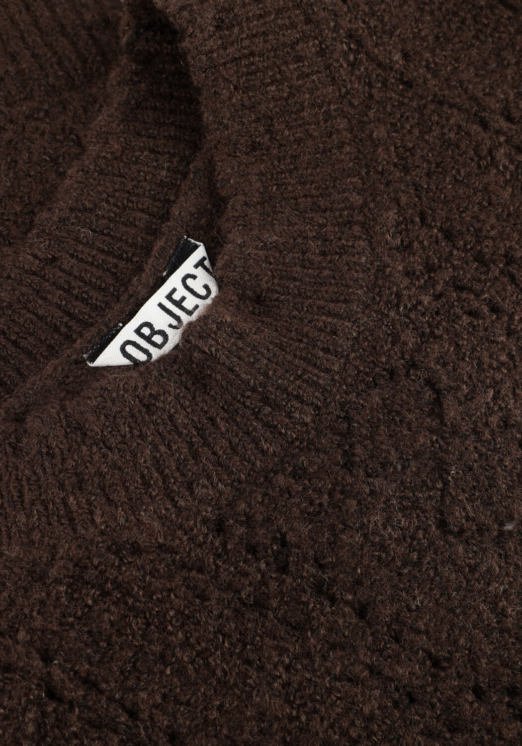 Bruine OBJECT Trui OBJPAOLA L/S LO KNIT PULLOVER - large