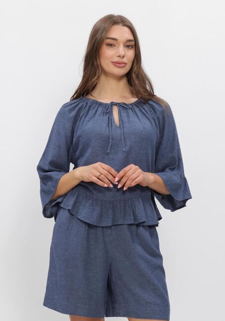 Blauwe MSCH COPENHAGEN Blouses MSCHVIANA GINIA 2/4 TOP - large