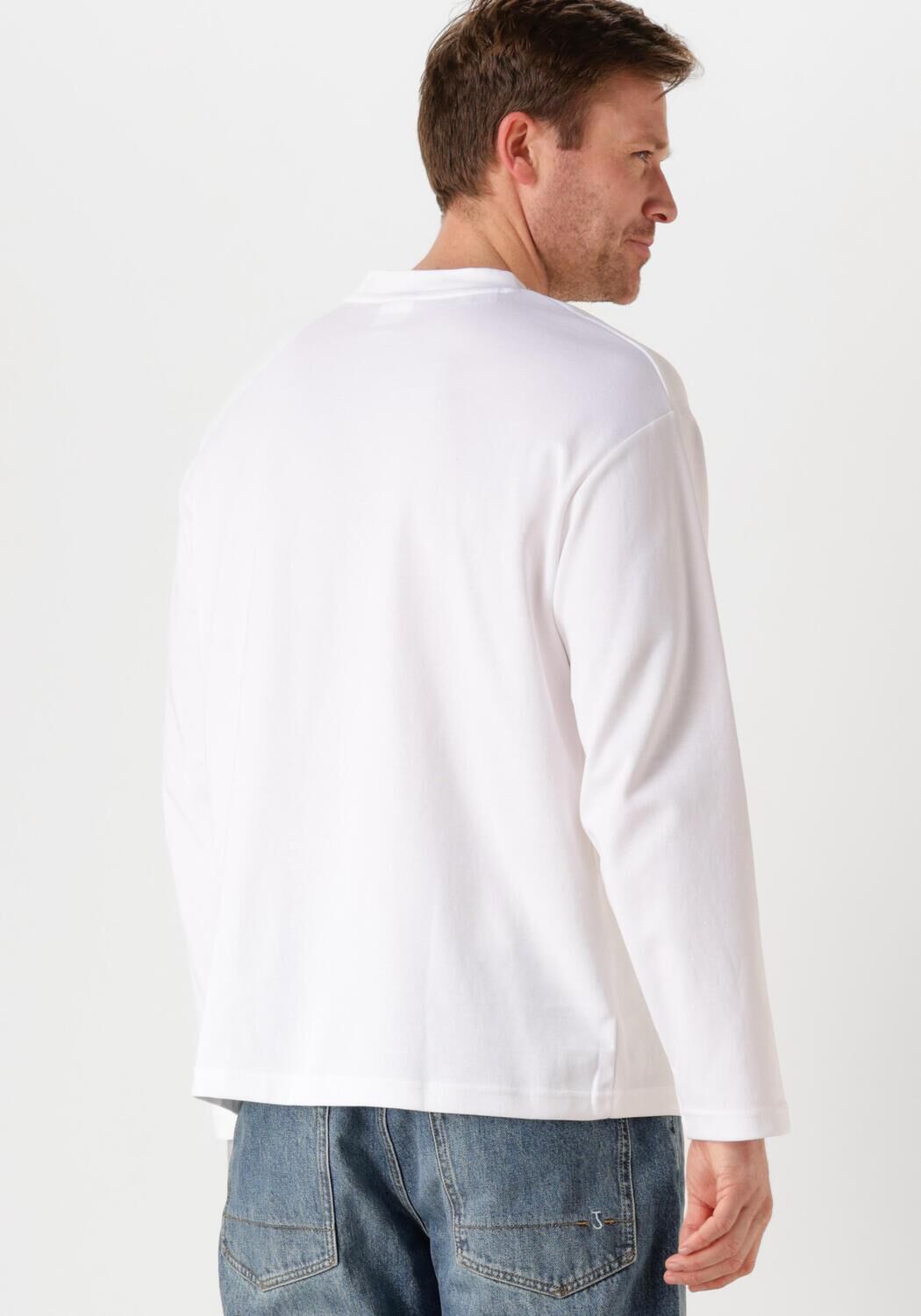 SELECTED HOMME Heren Polo's & T-shirts Slhlooseoscar Ls O-neck Tee Noos Wit