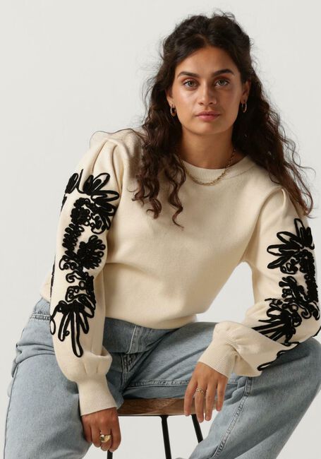 Zand OBJECT Trui OBJJOANA L/S KNIT PULLOVER - large
