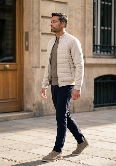 Beige GENTILUOMO Jack CARDIGAN MATERIAL MIX - large