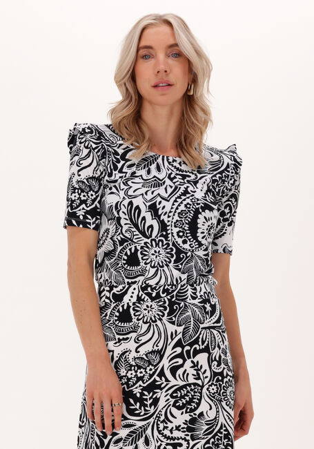 Zwarte JANSEN AMSTERDAM Top TOP WITH RUFFLE - large