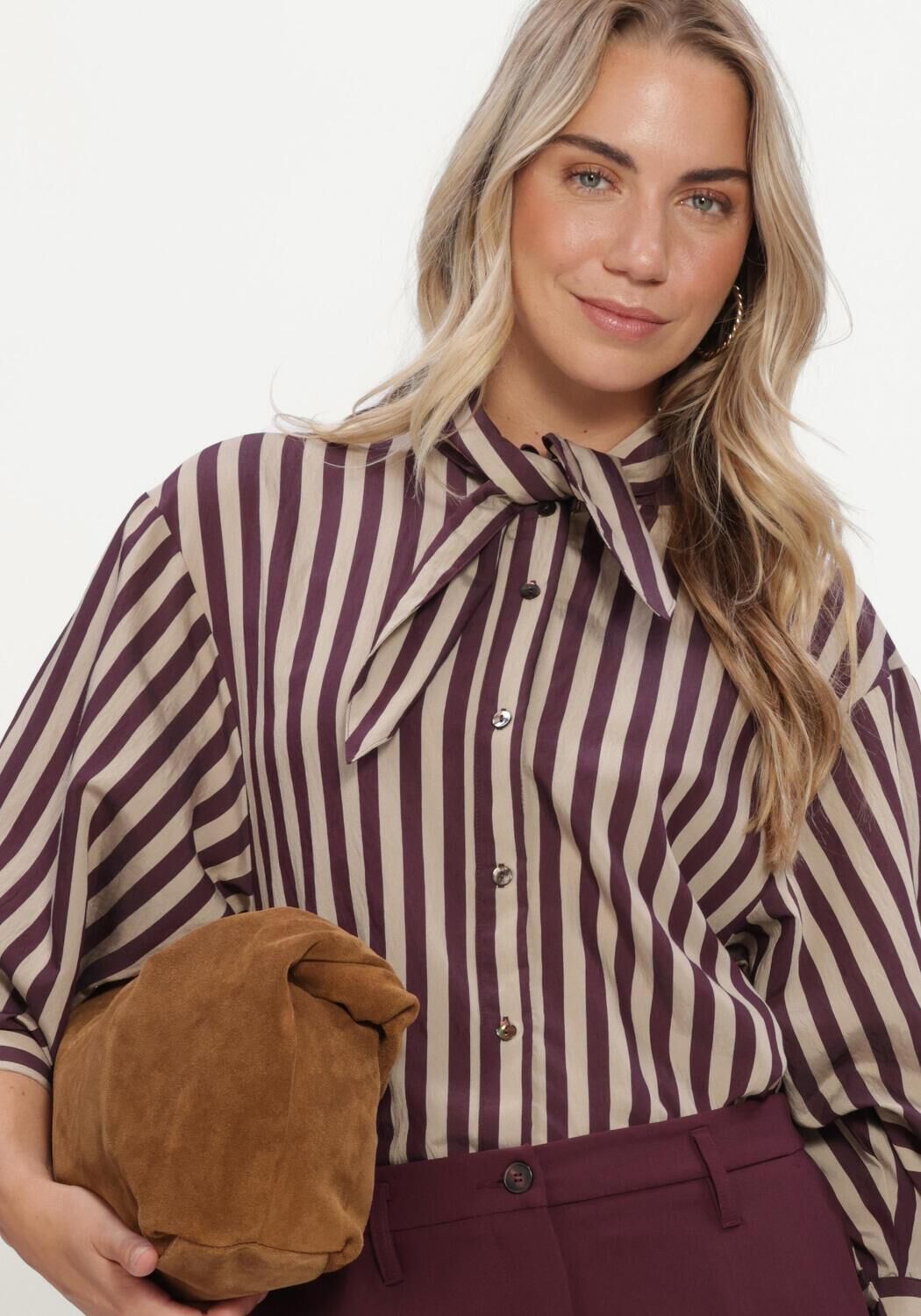 Bordeaux SUMMUM Blouses BLOUSE TWO TONE STRIPE - large