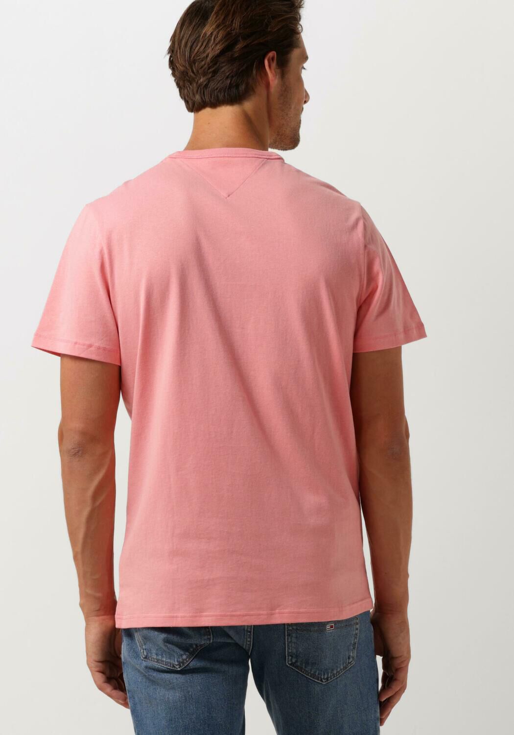 TOMMY JEANS Heren Polo's & T-shirts Tjm Slim Rib Detail Tee Roze