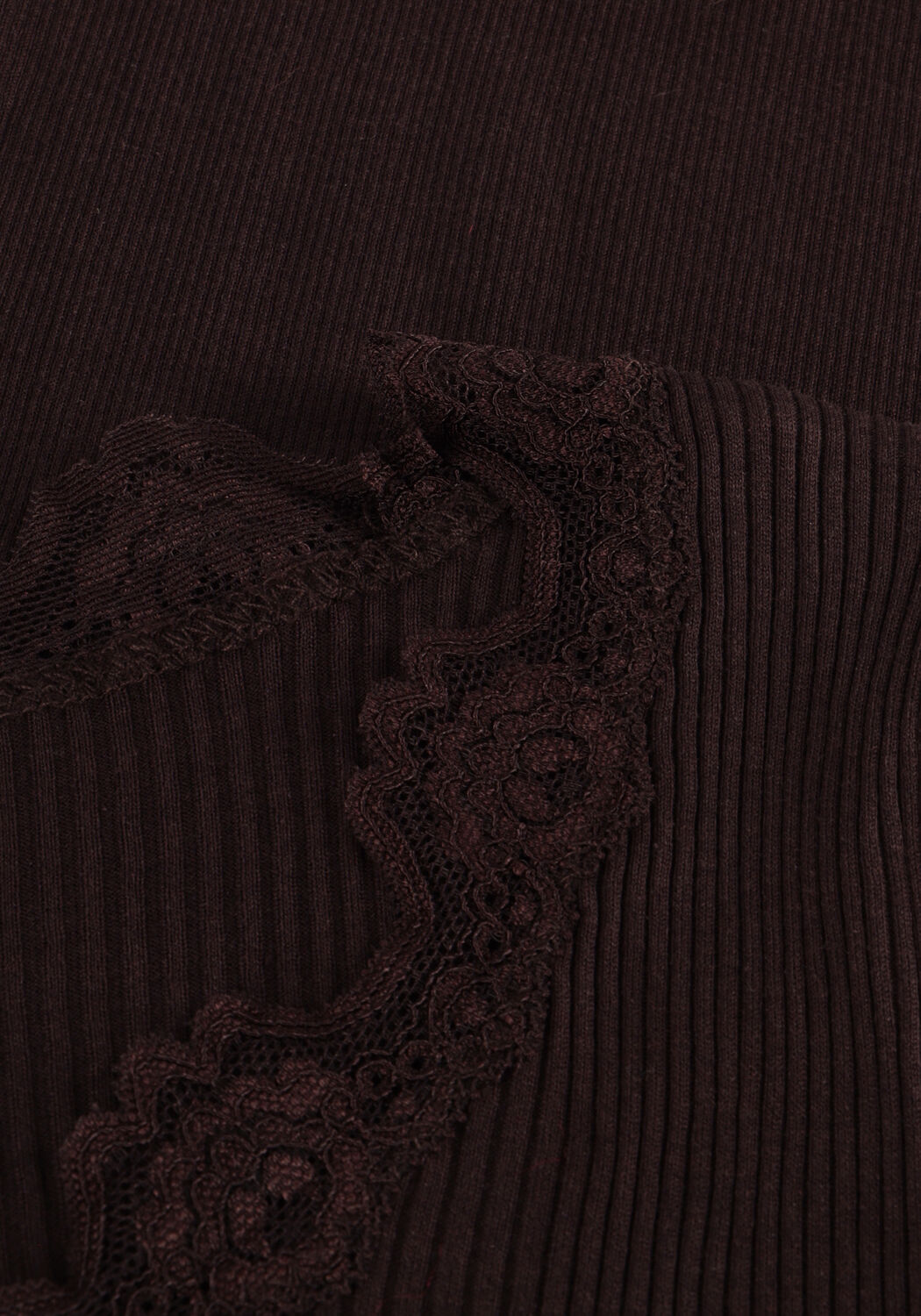 Bruine ROSEMUNDE Top BABETTE SILK T-SHIRT LACE - large