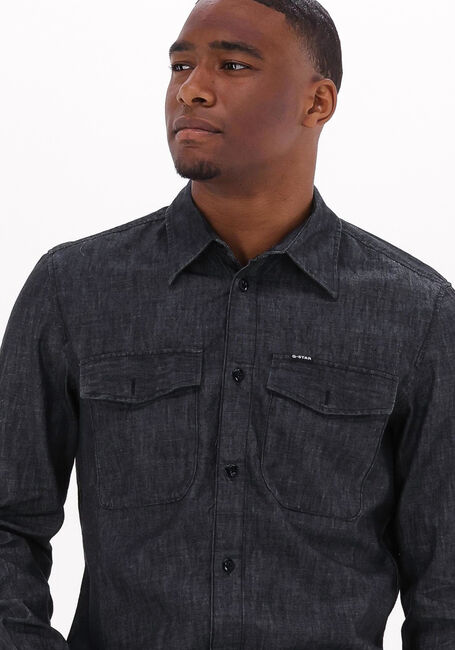 Zwarte G-STAR RAW Casual overhemd MARINE SLIM SHIRT L/S - large