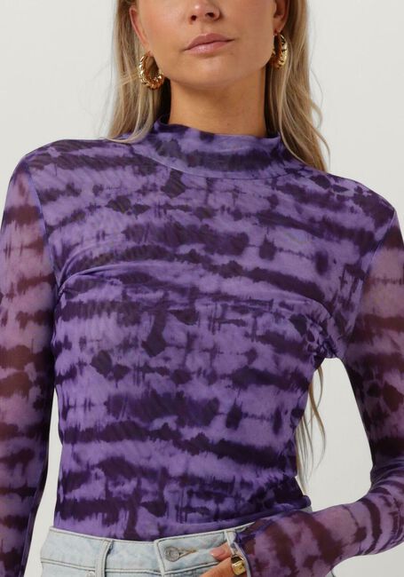 Lila COLOURFUL REBEL Tops & T-shirts NEYO TIE DYE MESH TURTLENECK TOP - large