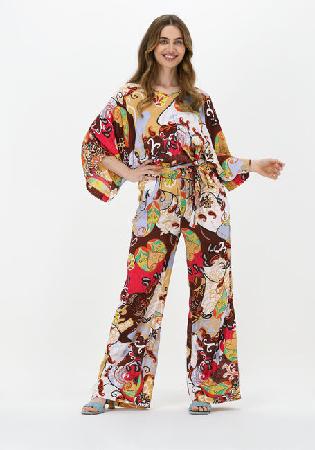 Multi SUMMUM Wijde broek TROUSER FESTIVAL PRINT ON VISCOSE SATIN - large