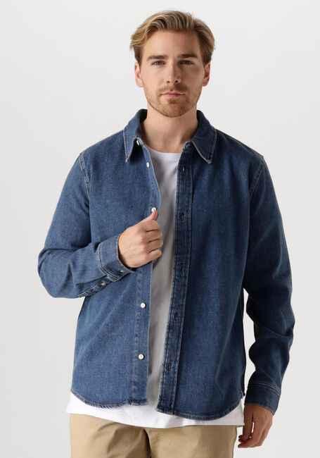 Donkerblauwe CALVIN KLEIN Overshirt SLIM DENIM SHIRT - large