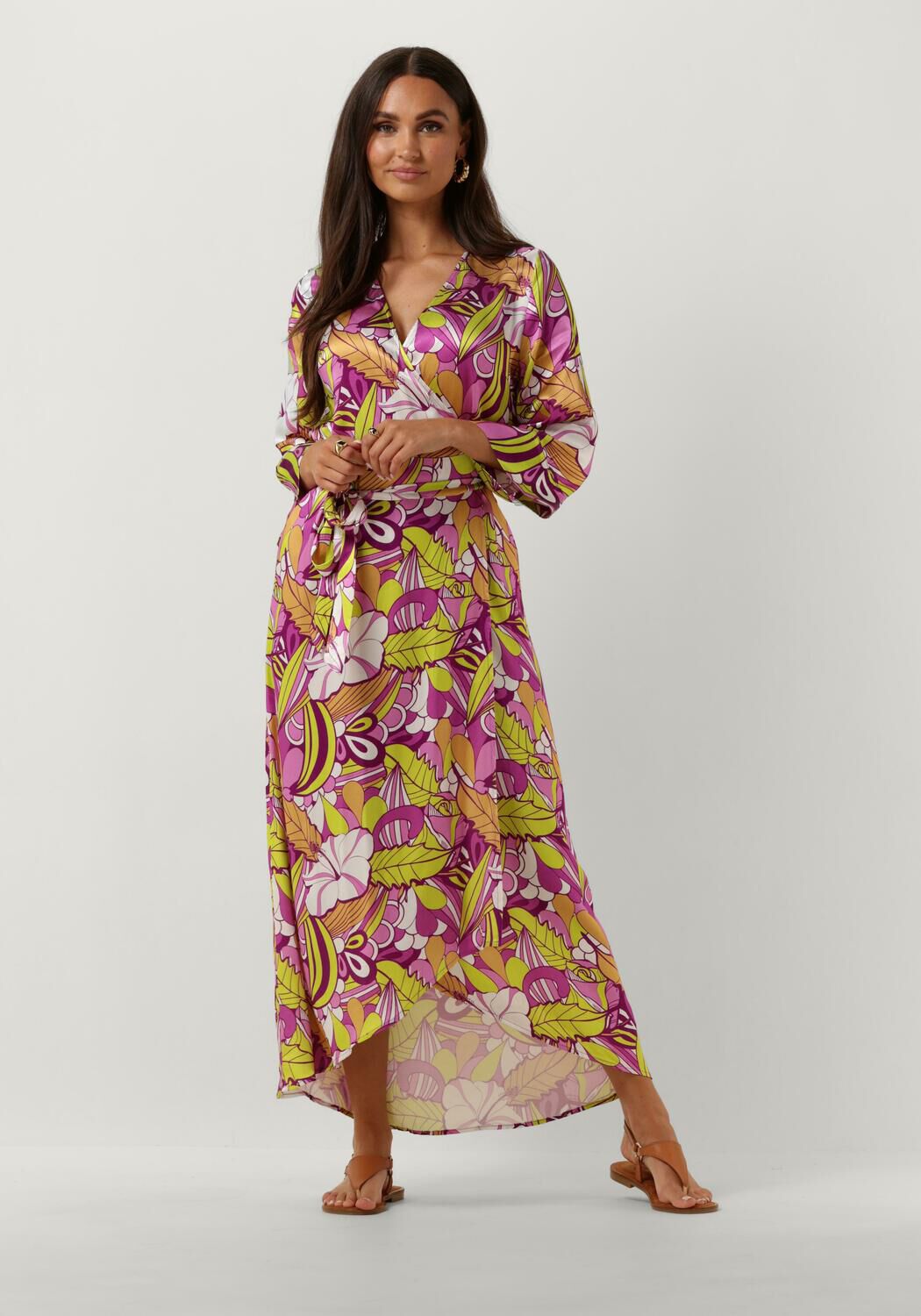 COLOURFUL REBEL Dames Jurken Lela Floral Wrap Maxi Dress Multi