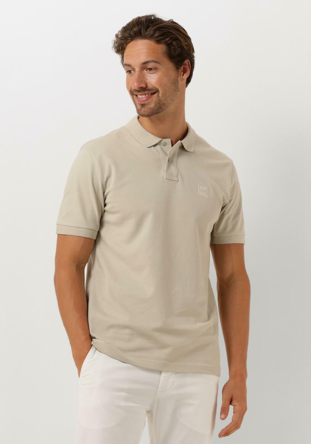 Boss Orange Stijlvolle Beige Polo met Slim Fit en Korte Mouwen Beige Heren