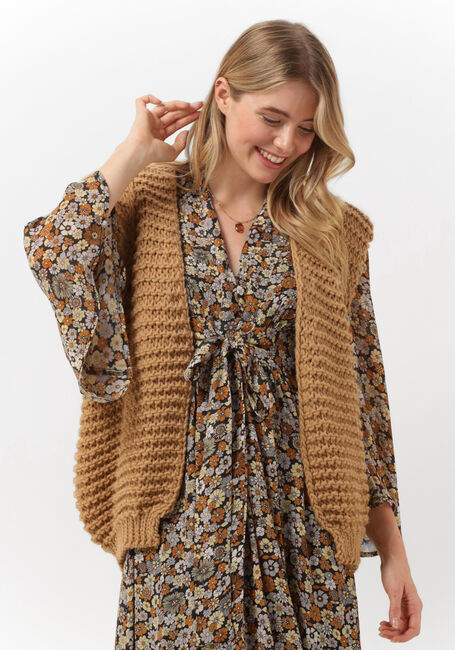 Camel NOTRE-V Gilet KNIT GILET - large