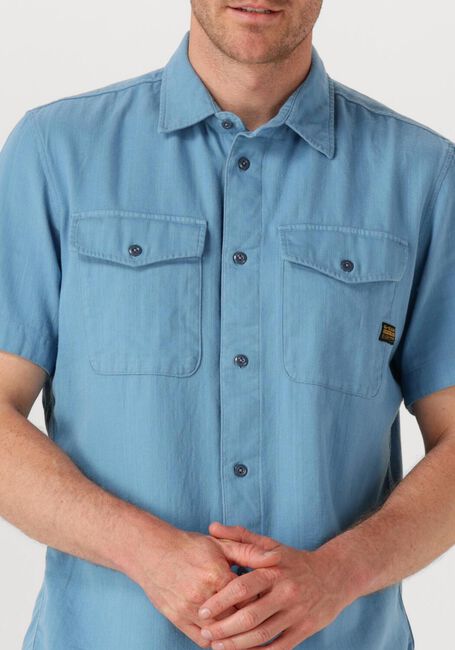 Blauwe G-STAR RAW Casual overhemd MARINE SLIM SHIRT S\S - large
