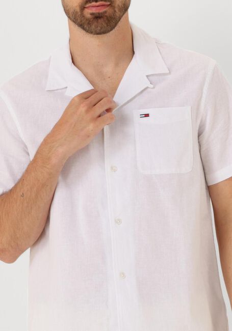 Witte TOMMY JEANS Casual overhemd TJM LINEN BLEND CAMP SS EXT - large