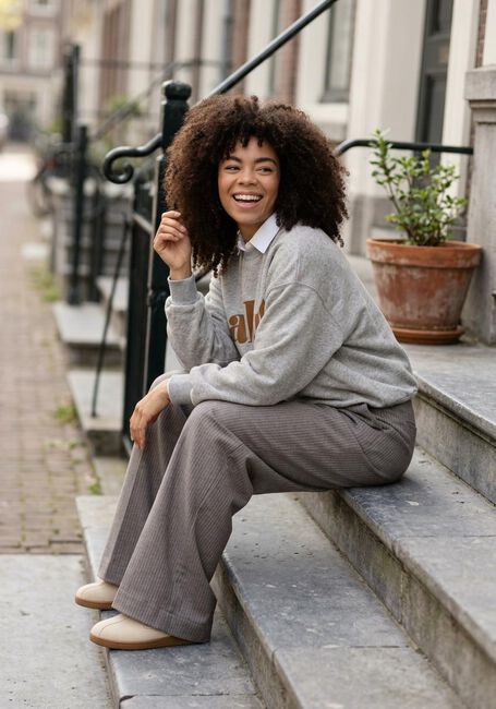 Grijze BY-BAR Sweater BIBI SALUT SWEATER - large