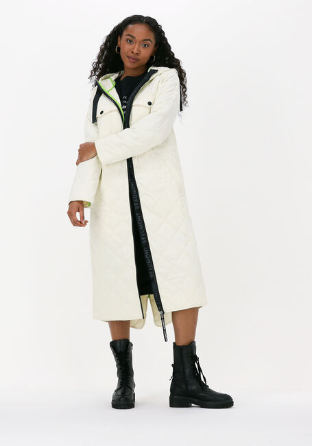 Ecru BEAUMONT Gewatteerde jas LONG COAT LIGHT PADDED - large