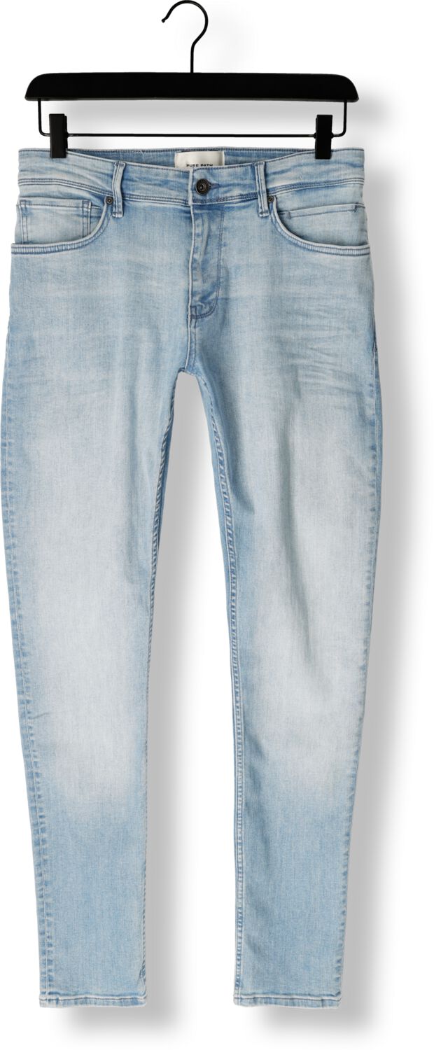PURE PATH Heren Jeans The Jone Skinny Fit Jeans Lichtblauw
