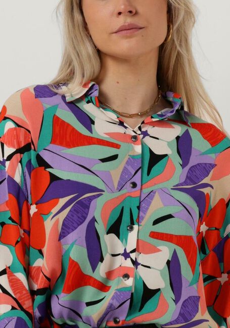 Multi COLOURFUL REBEL Blouse TALIA BIG FLOWER OVERSIZED BOYFRIEND BLOUSE - large