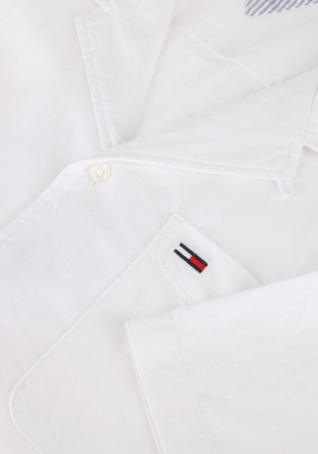 Witte TOMMY JEANS Casual overhemd TJM LINEN BLEND CAMP SS EXT - large