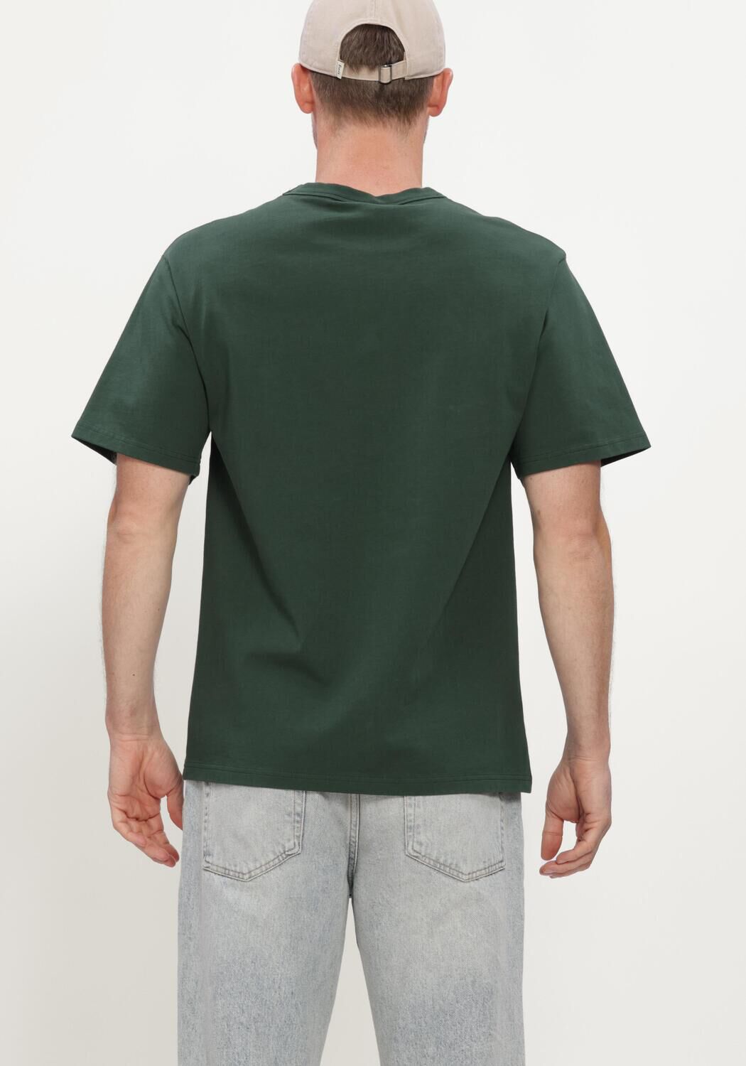 Donkergroene FOR&Eacute;T T-shirt OAK PIGMENT DYE T-SHIRT - large