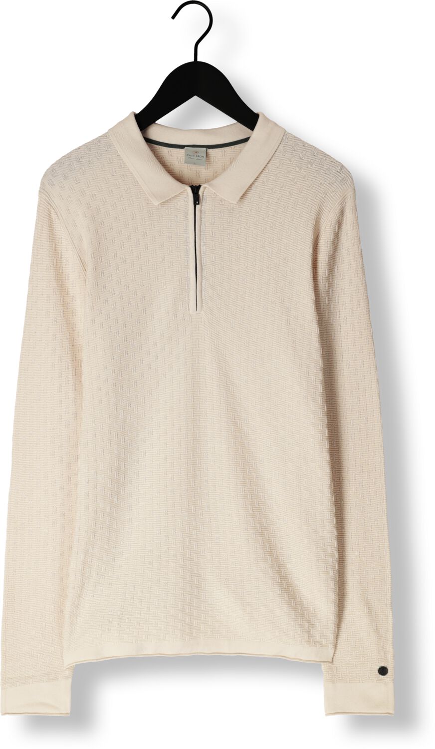CAST IRON Heren Polo's & T-shirts Long Sleeve Polo Cotton Modal Beige