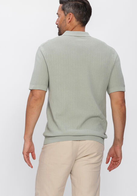 Groene SELECTED MEN Polo / T-shirt SLHCRAN SS KNIT STRUCTURE ZIP  POLO NOOS - large