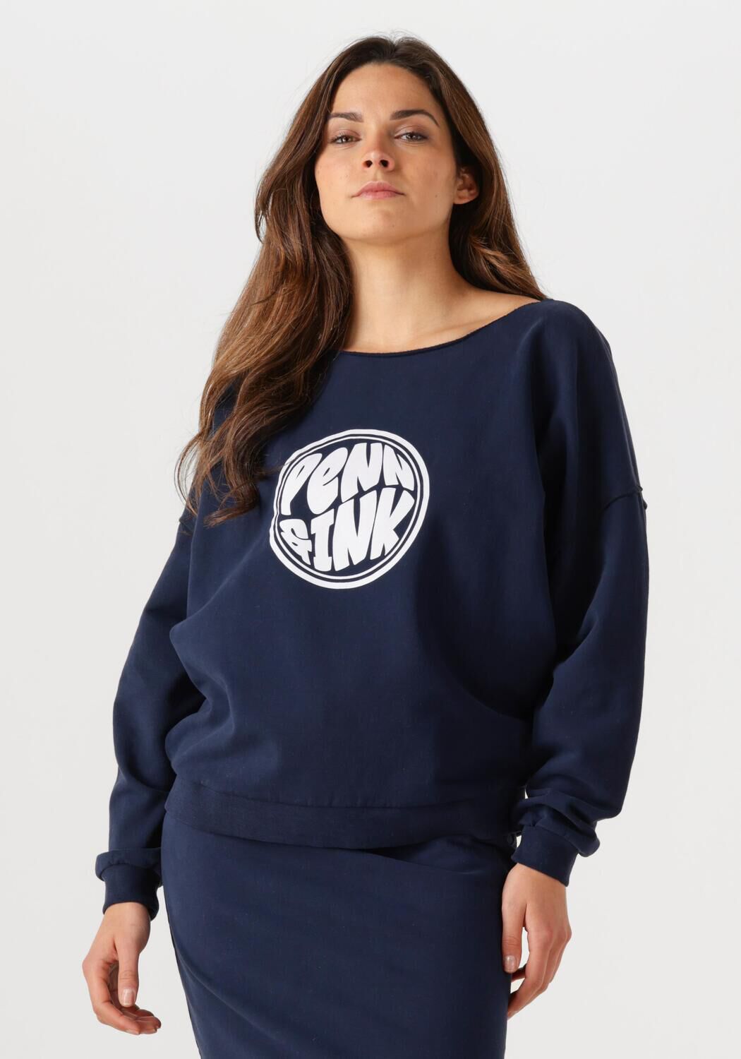 PENN & INK Dames Truien & Vesten Sweater Print Donkerblauw