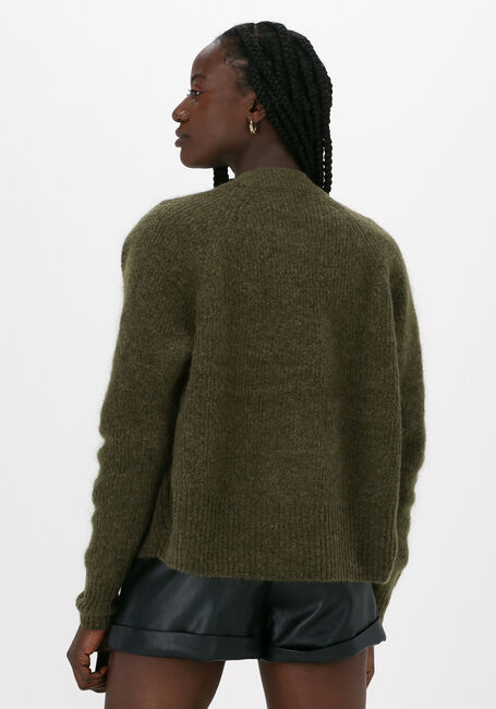 Donkergroene SECOND FEMALE Spencer BROOKY KNIT BOXY CARDIGAN - large