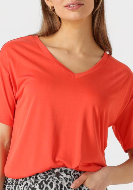 Oranje OBJECT T-shirt OBJANNIE RE S/S V-NECK TOP - large
