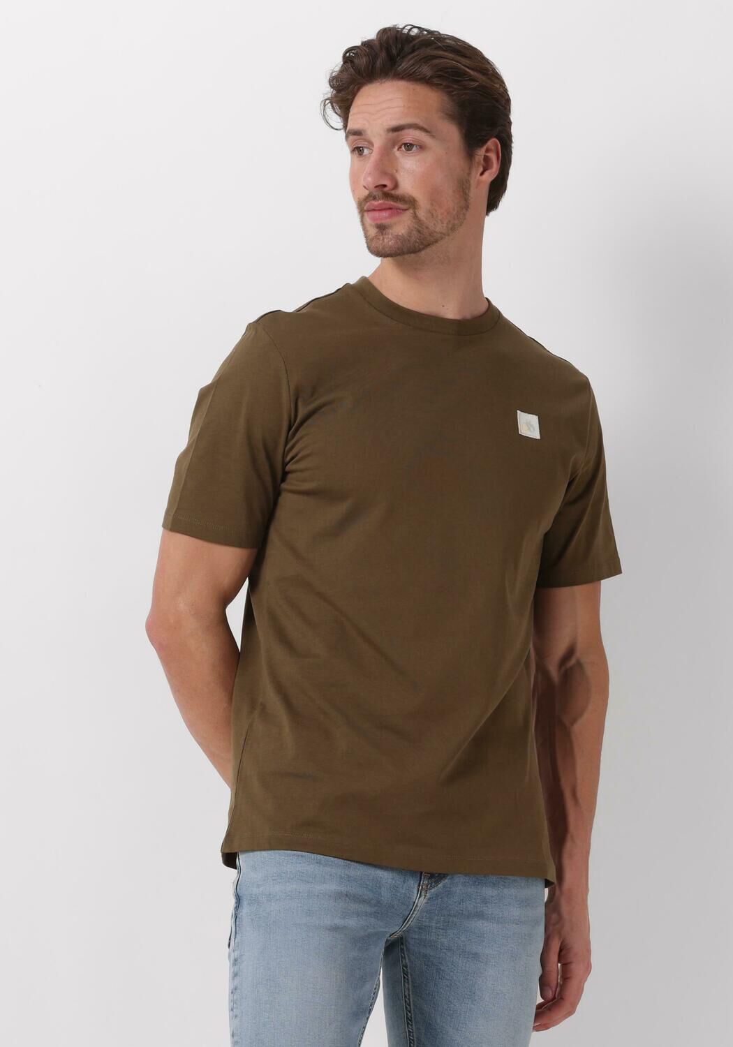 SCOTCH & SODA Heren Polo's & T-shirts Essential Logo Badge T-shirt Groen