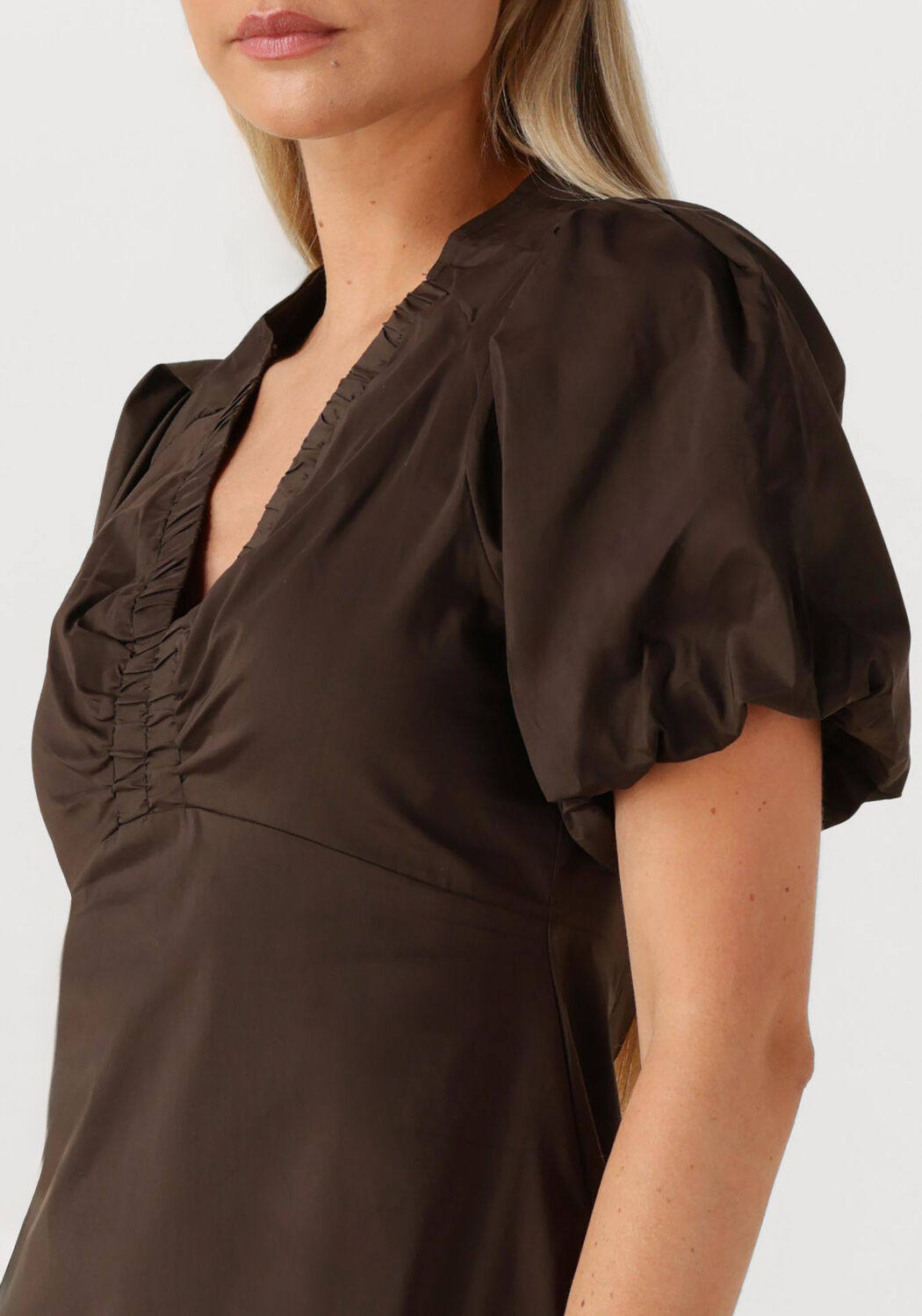 Neo Noir Dames Jurken Illana Poplin Dress - Bruin, foto 4