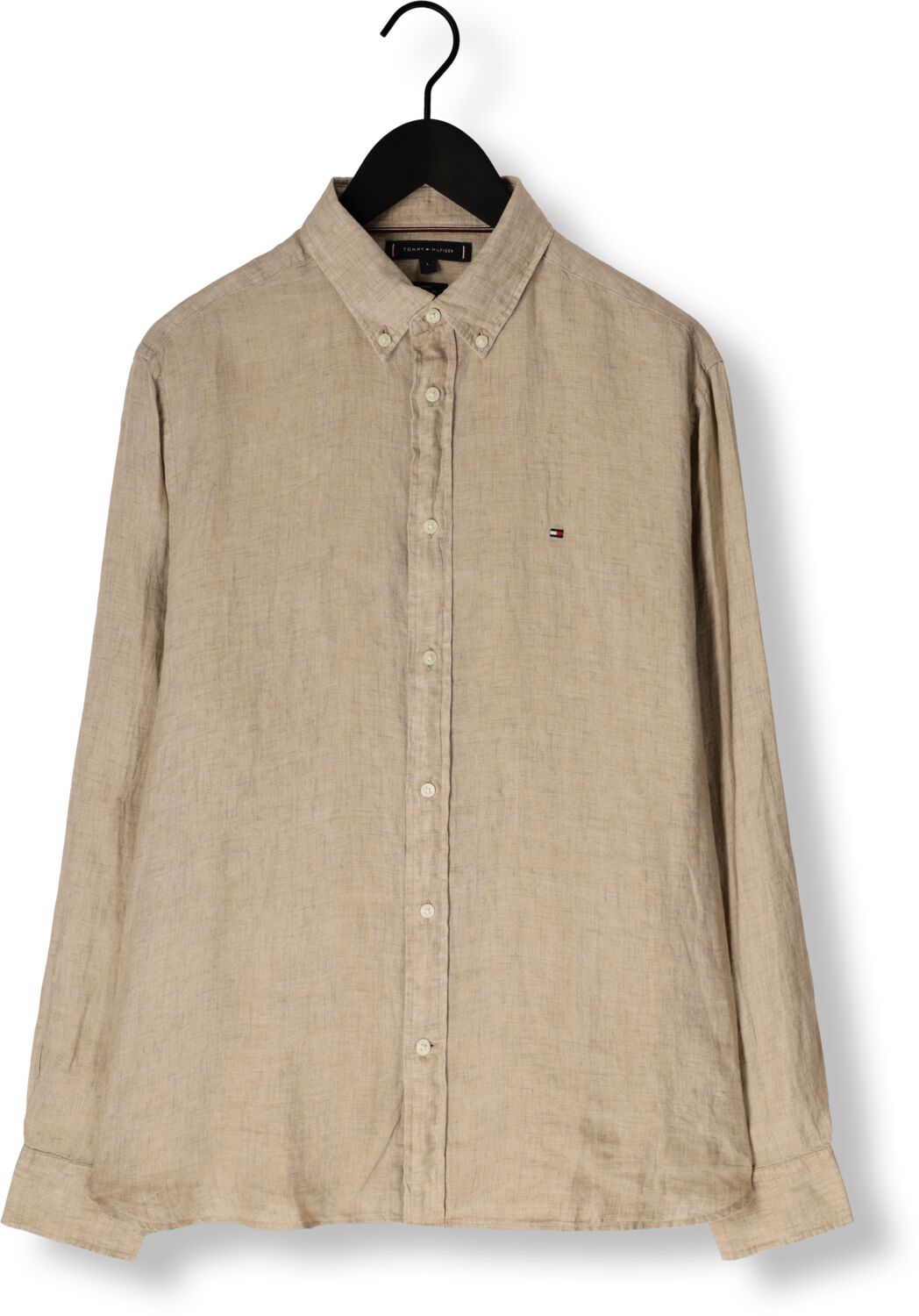 TOMMY HILFIGER Heren Overhemden Pigment Dyed Li Solid Rf Shirt Beige