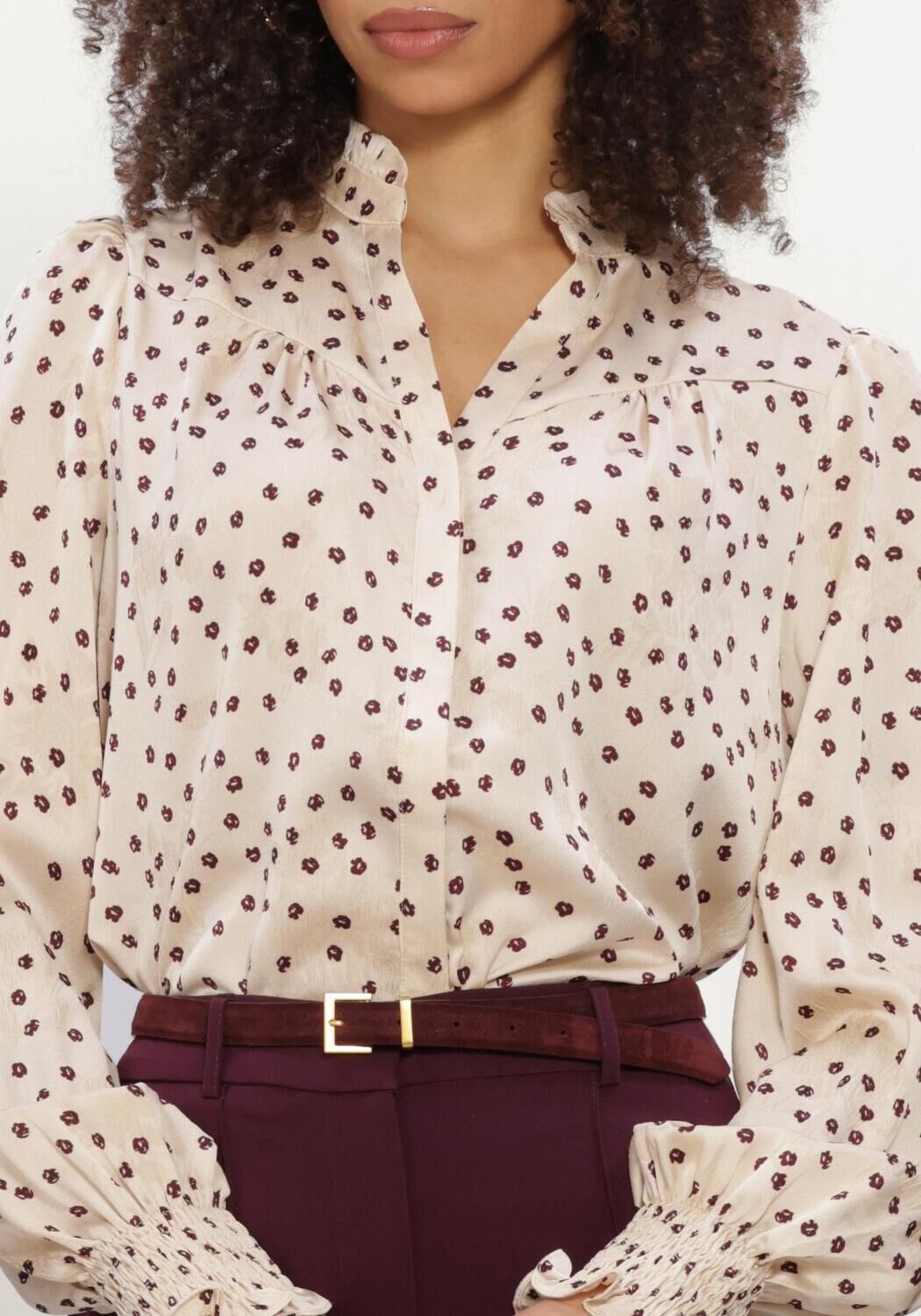 Beige NEO NOIR Blouses ASTRIDA FLOWER JACQUARD BLOUSE - large