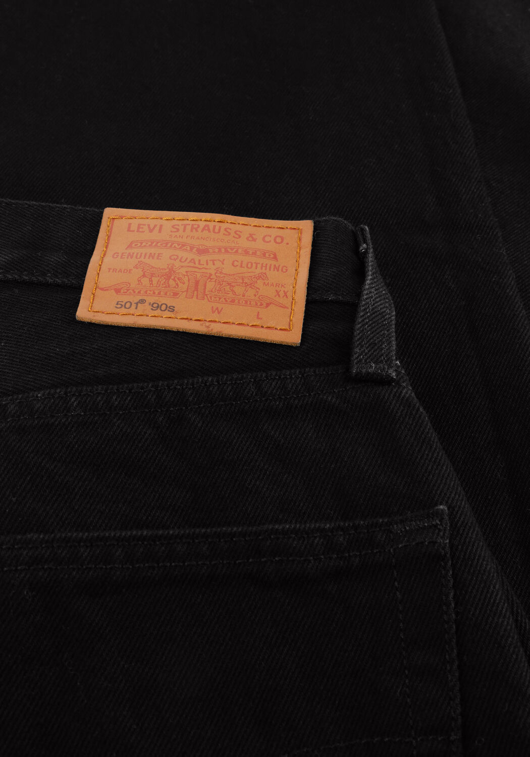 Zwarte LEVI'S Straight leg jeans 501 90'S RINSED BLACK - large