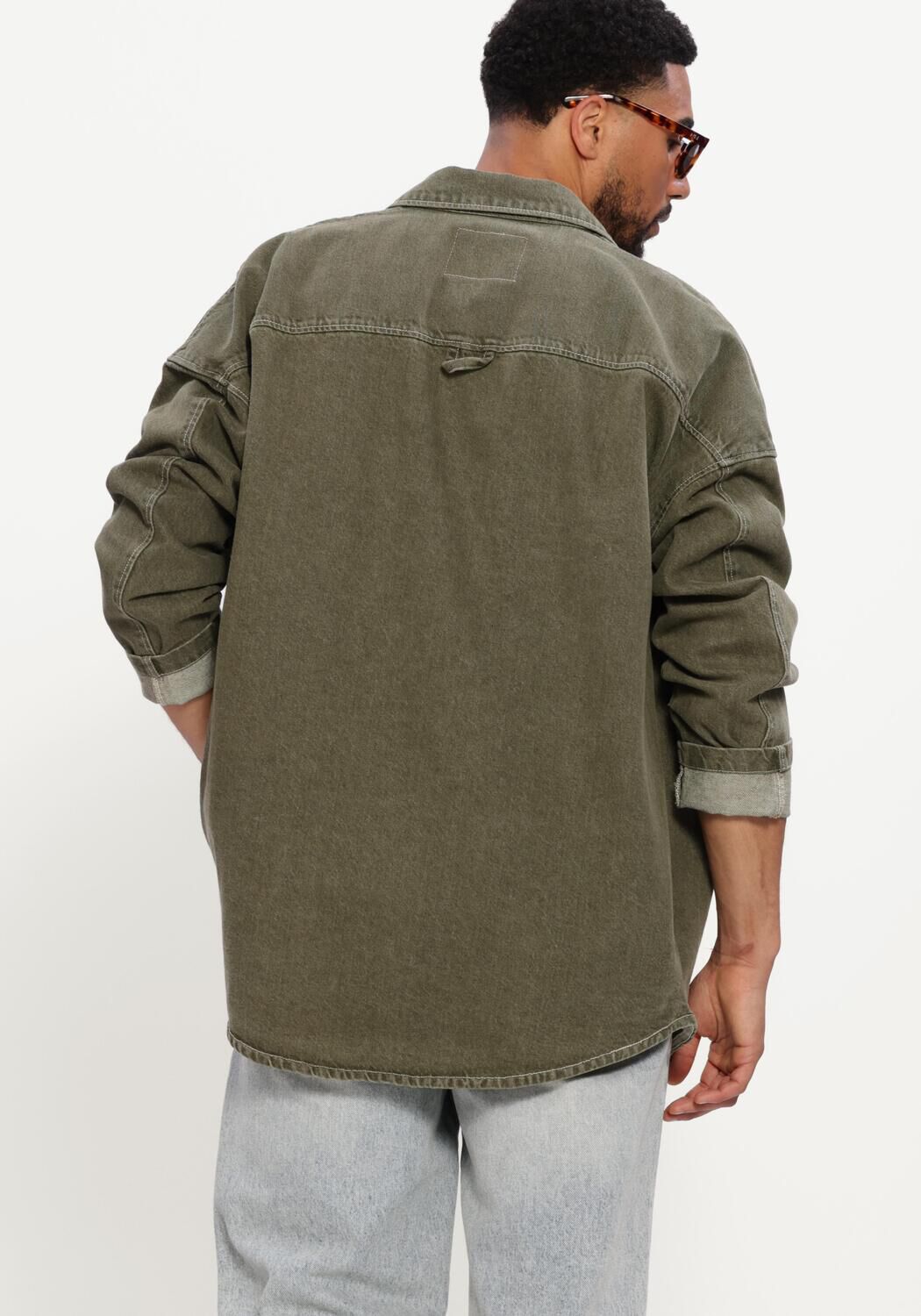 Groene AMERICAN VINTAGE Overshirt UZATOWN - large