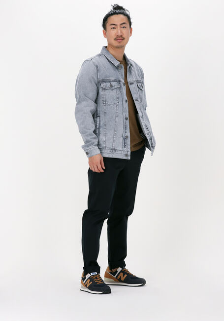 Grijze CAST IRON Spijkerjas DENIM JACKET GREY DENIM WASH - large