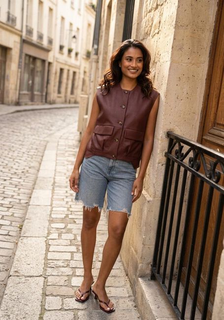 Bordeaux STUDIO AR Gilet DANIELA SHEEP VEG NAPPA - large