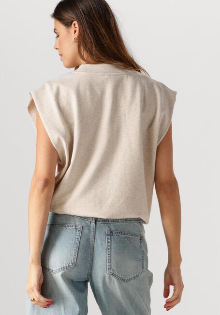 Beige SUMMUM Top SLEEVELESS EMBELLISHED SWEATSHIRT - large