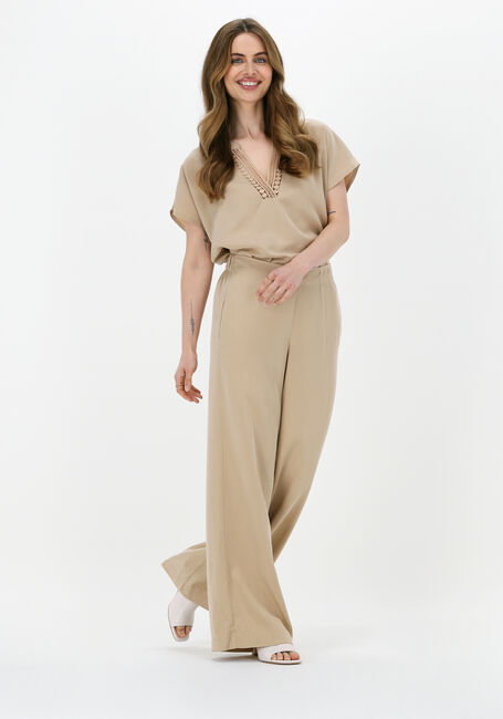 Bruine SUMMUM Wijde broek TROUSERS TENCEL - large