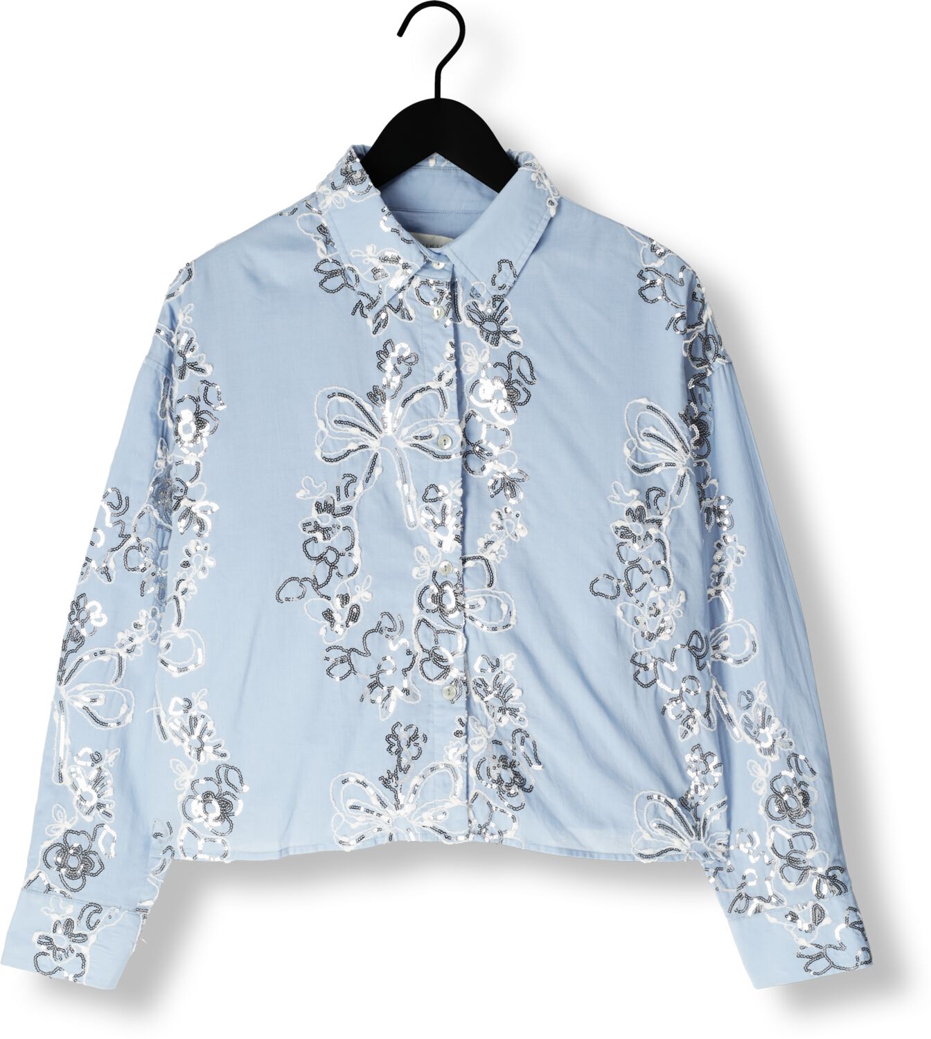 NUKUS Dames Blouses Tessa Blouse Paillet Blauw