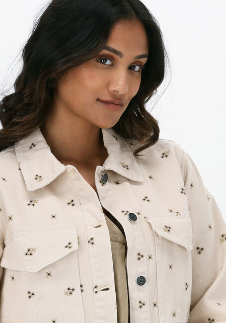 Beige OBJECT Spijkerjas JAYLA TWILL LONG SHIRT - large