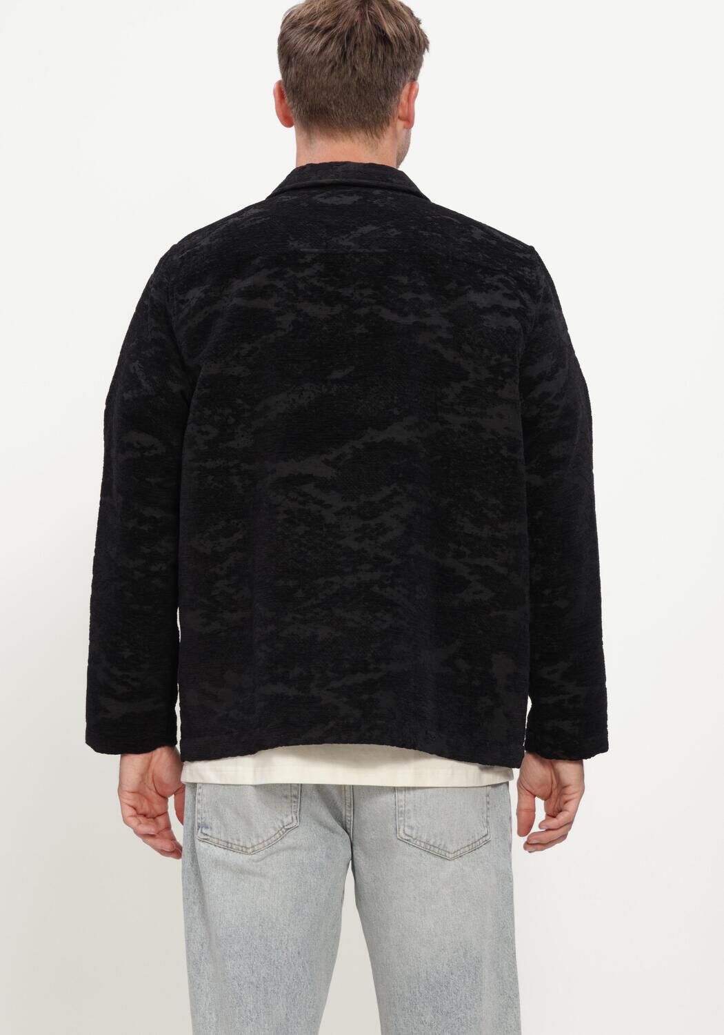 Zwarte WOODBIRD Jack WBBLADE CHENILLE JACKET - large