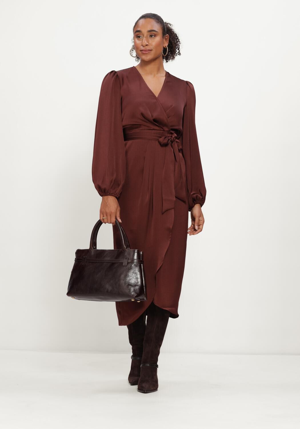 Bordeaux LINA LOCCHI Midi jurk LL-BEA