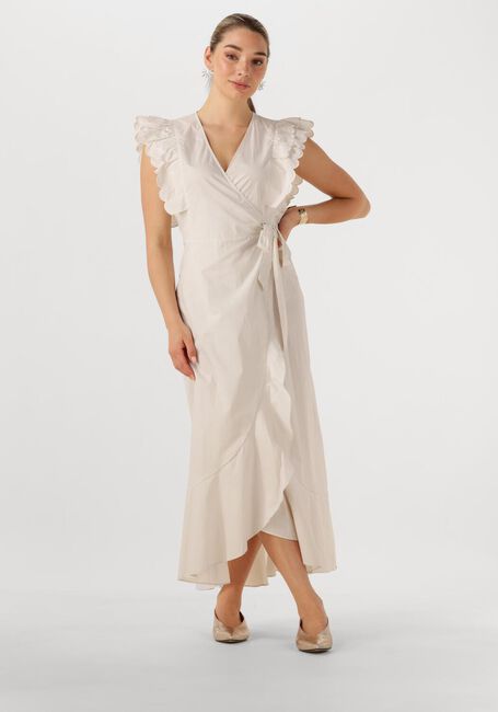 Beige OBJECT Maxi jurk OBJHOPE PAPAYA S/S WRAP DRESS - large